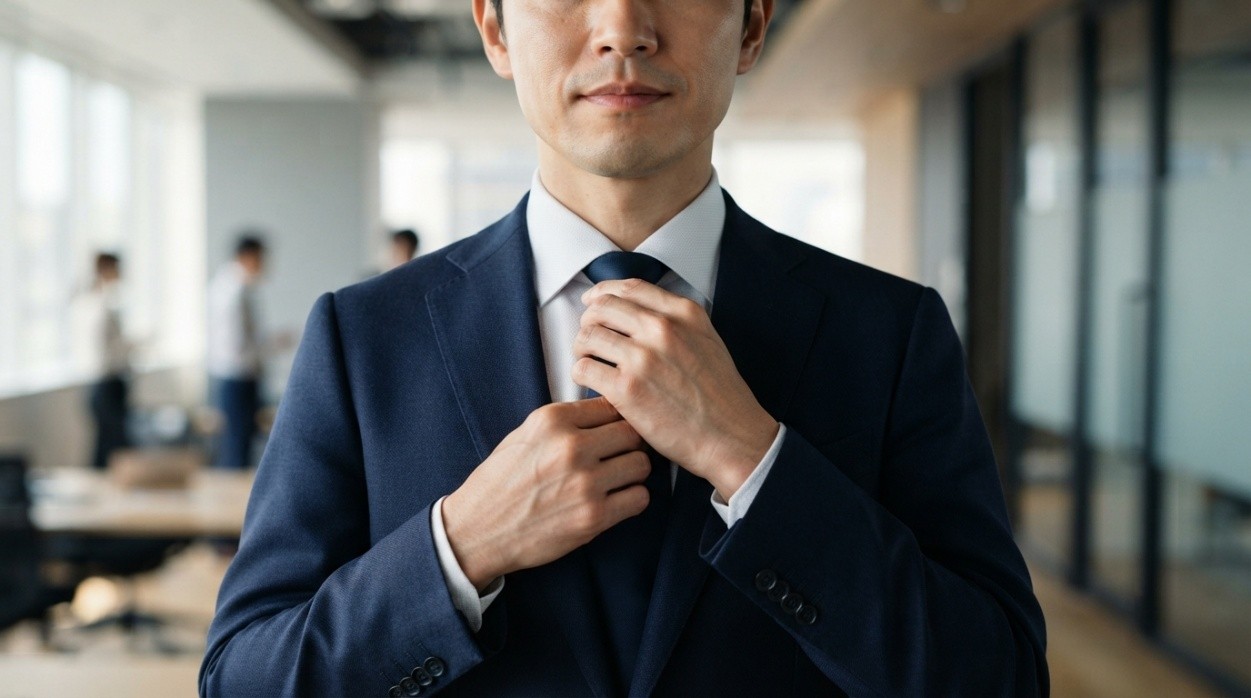 CxOが初回面談に向けて身だしなみを整えるイメージ